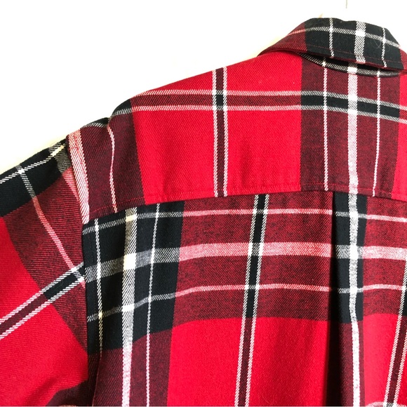 Jones New York Red, Black & White Plaid Zip-Up Long-sleeve Shirt Jacket Shacket - Picture 10 of 13